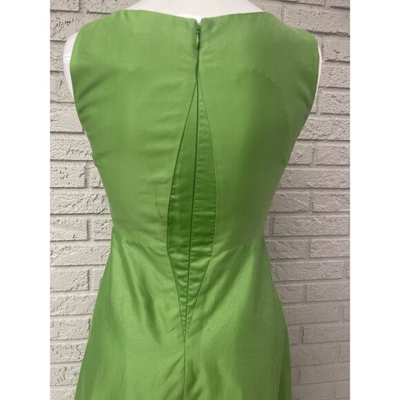 COS Women Green Fit and Flare Silk / Cotton Blend Dress With Pockets Size 2 - Picture 3 of 10